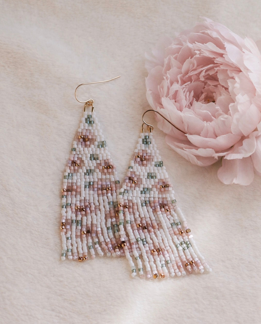 Peony Beaded Earrings