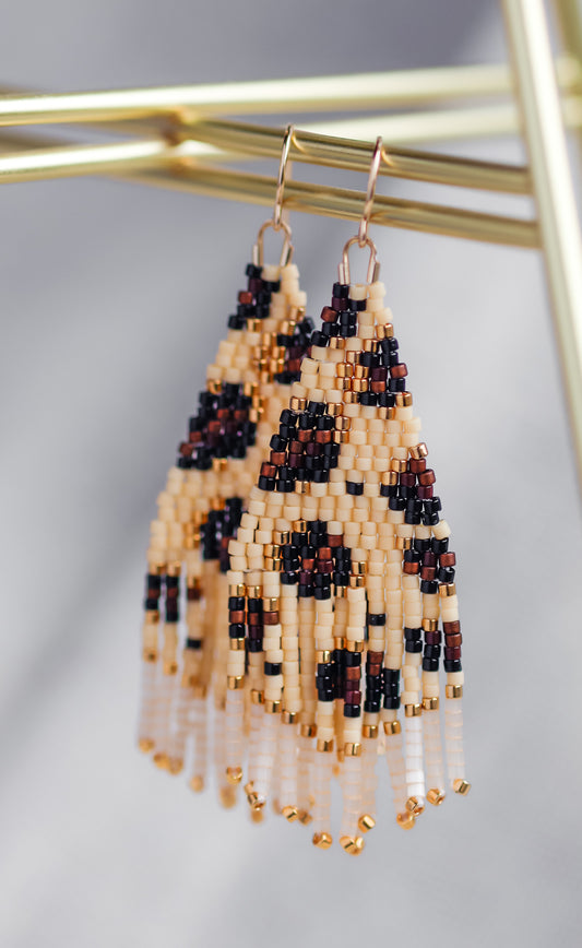 Mini Leopard Print Beaded Earrings