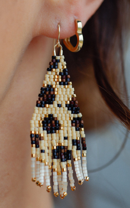 Mini Leopard Print Beaded Earrings