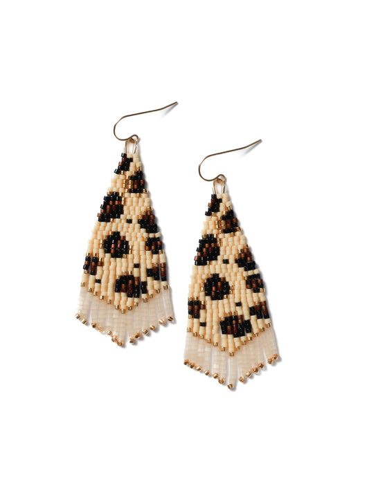 Mini Leopard Print Beaded Earrings