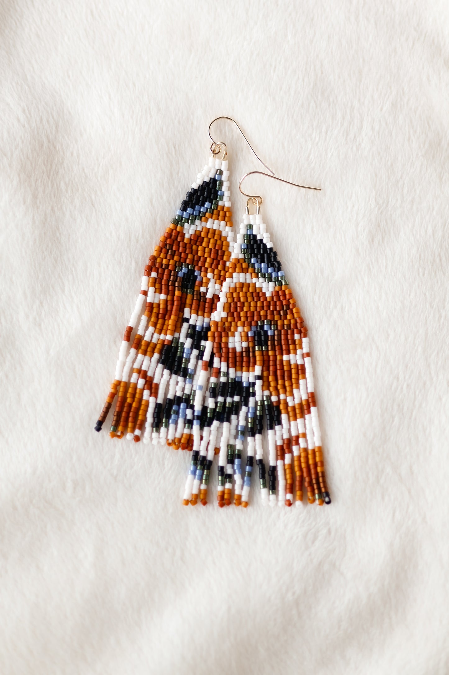 Faded Wild Rose Beaded Earrings