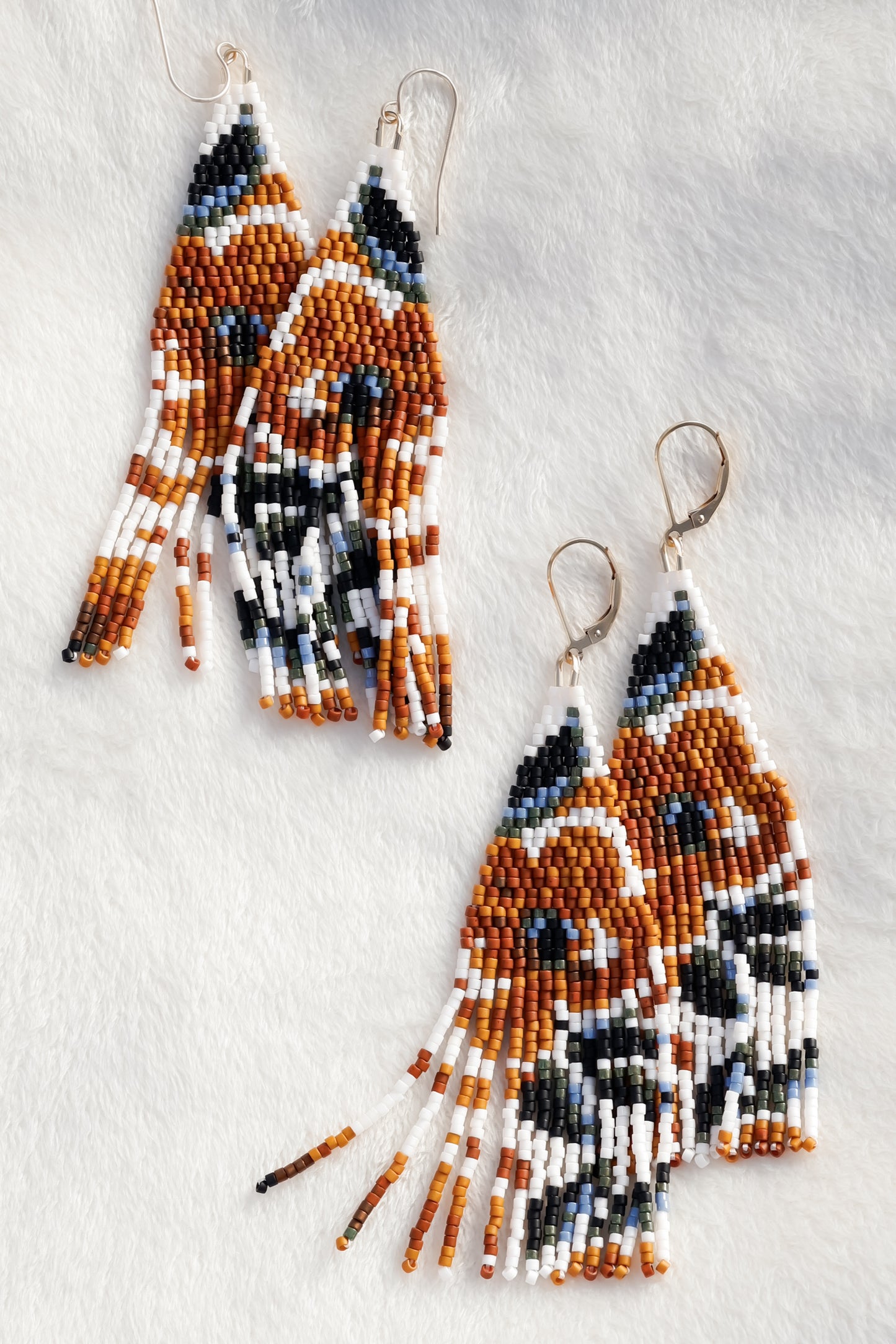 Faded Wild Rose Beaded Earrings
