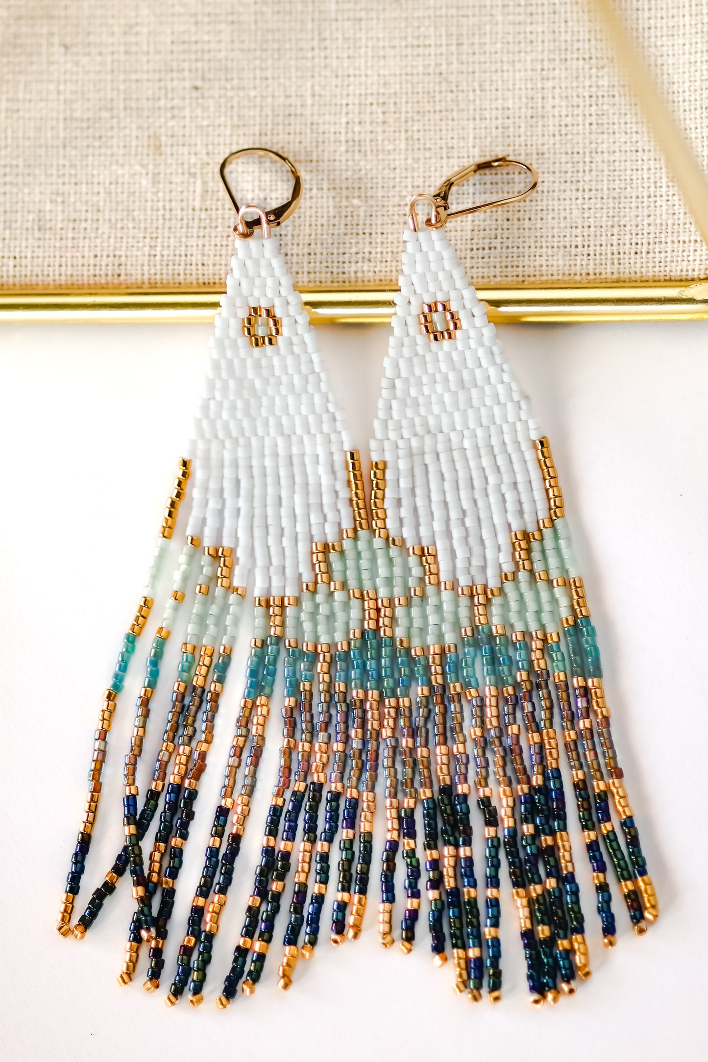 Lune Mermaid Tail Beaded Earrings
