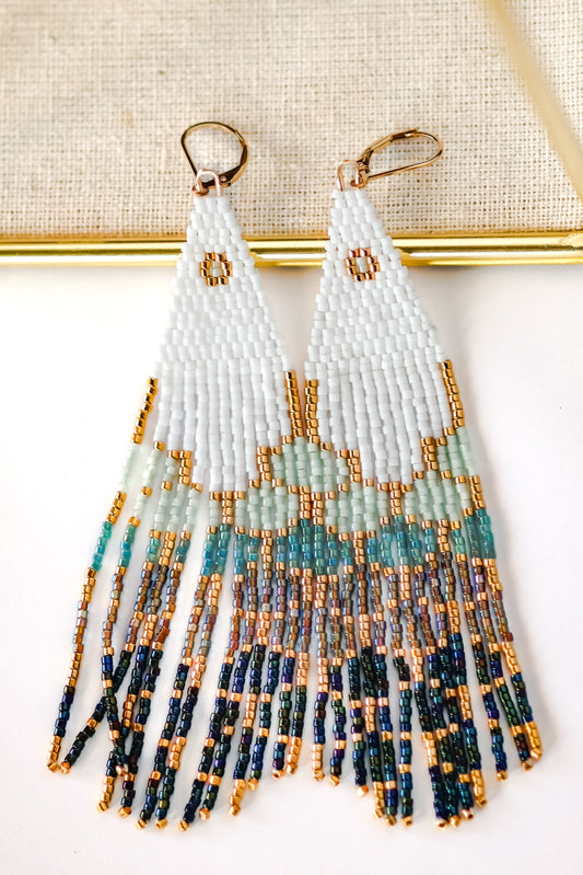 Lune Mermaid Tail Beaded Earrings
