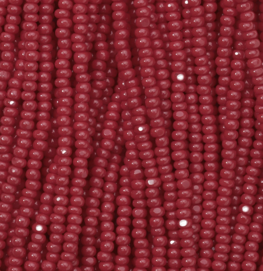 Czech Seed Bead- 11/0- 1 Cut Charlotte – Opaque Red Coral