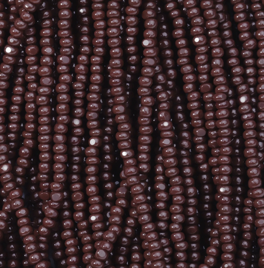 Czech Seed Bead- 11/0- 1 Cut Charlotte – Opaque Dark Brown