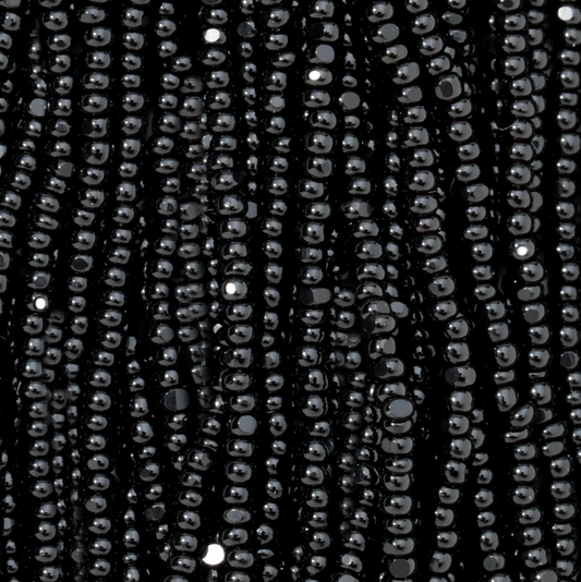 Czech Seed Bead- 11/0- 1 Cut Charlotte – Opaque Black