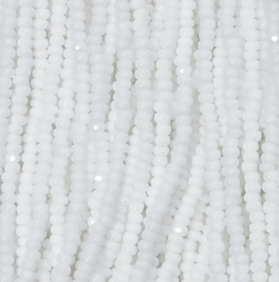 Czech Seed Bead- 11/0- 1 Cut Charlotte – Opaque Chalk White