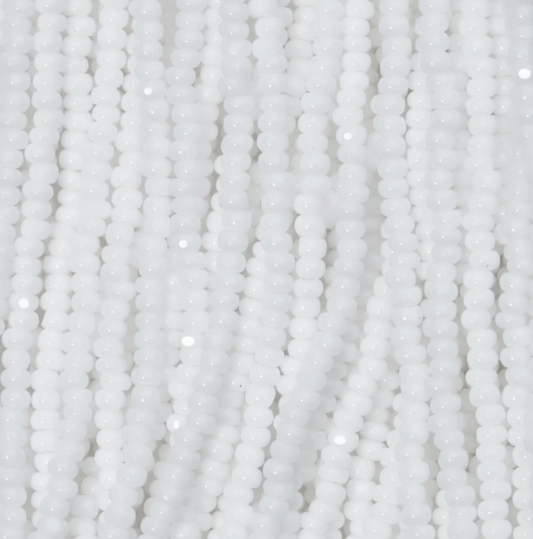 Czech Seed Bead- 11/0- 1 Cut Charlotte – Opaque Chalk White
