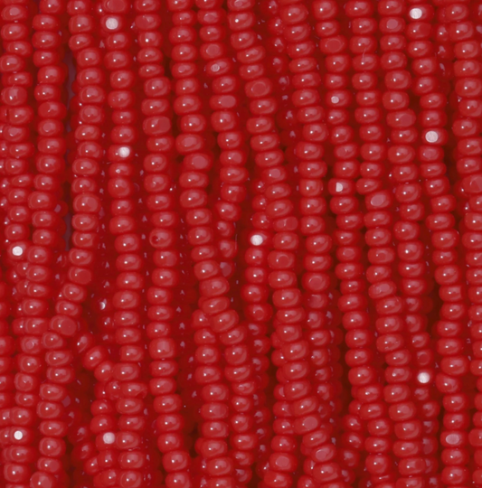 Czech Seed Bead- 11/0- 1 Cut Charlotte – Opaque Red