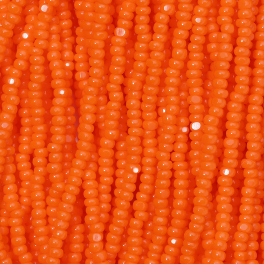 Czech Seed Bead- 11/0- 1 Cut Charlotte – Opaque Orange