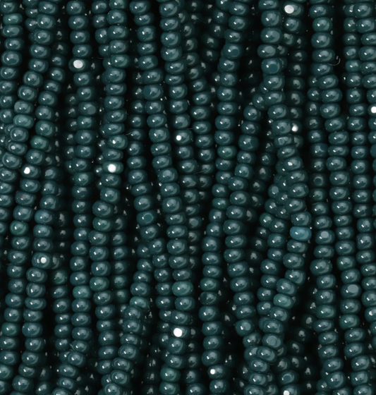 Czech Seed Bead- 11/0- 1 Cut Charlotte – Opaque Olive Green