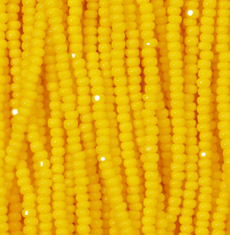 Czech Seed Bead- 11/0- 1 Cut Charlotte – Opaque Yellow