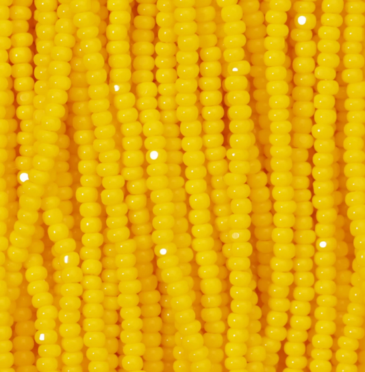 Czech Seed Bead- 11/0- 1 Cut Charlotte – Opaque Yellow