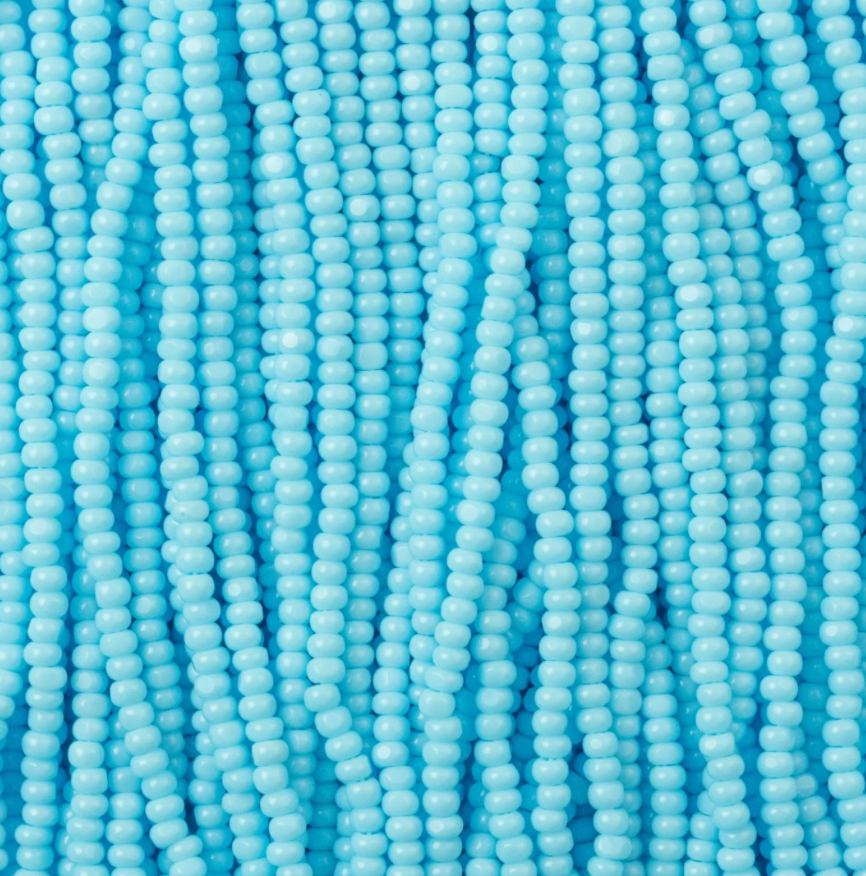 Czech Seed Bead- 11/0- 1 Cut Charlotte – Opaque Light Turquoise