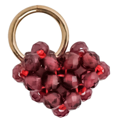 Beaded Gemstone Heart Puff