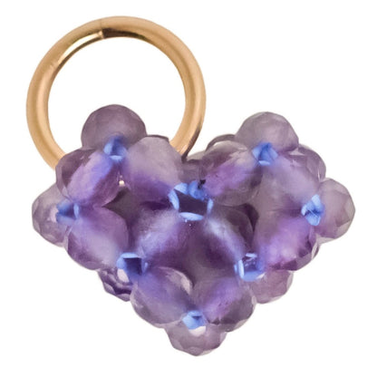 Beaded Gemstone Heart Puff