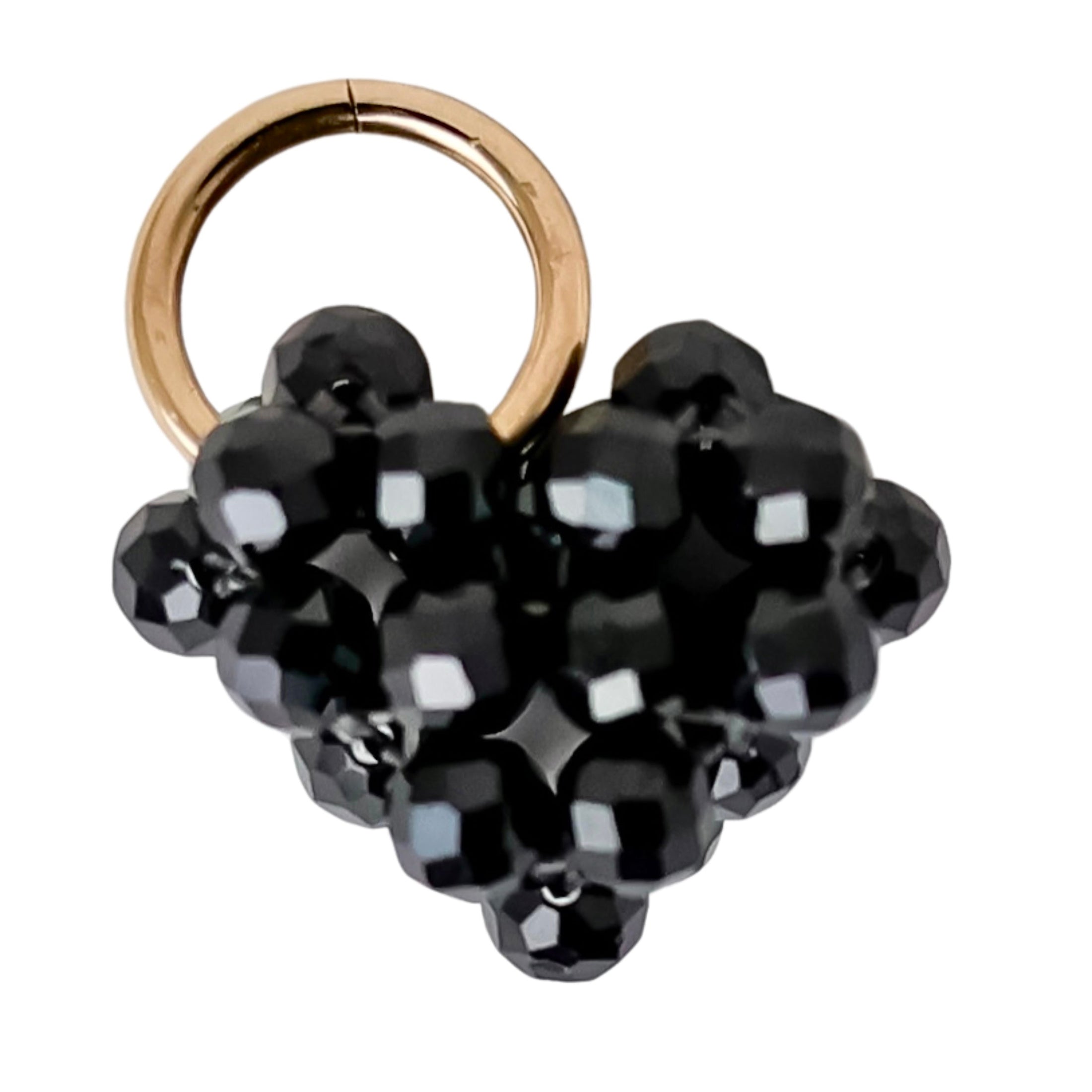 Black Spinel Heart Puff