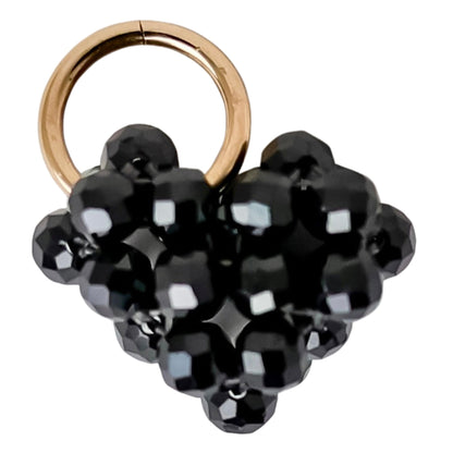 Beaded Gemstone Heart Puff