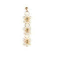 Load image into Gallery viewer, Cream Beaded Flower Charm Earrings
