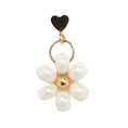 Load image into Gallery viewer, Cream Beaded Flower Charm Earrings
